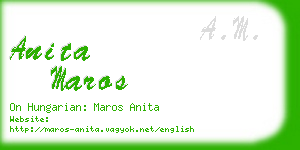 anita maros business card